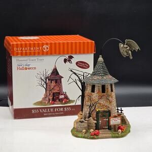 Department 56 Snow Village Halloween Haunted Tower Tours Animated 56.55257 Boxed